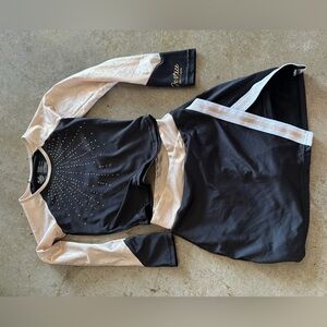 Justice Black and Gold Studded cheer outfit